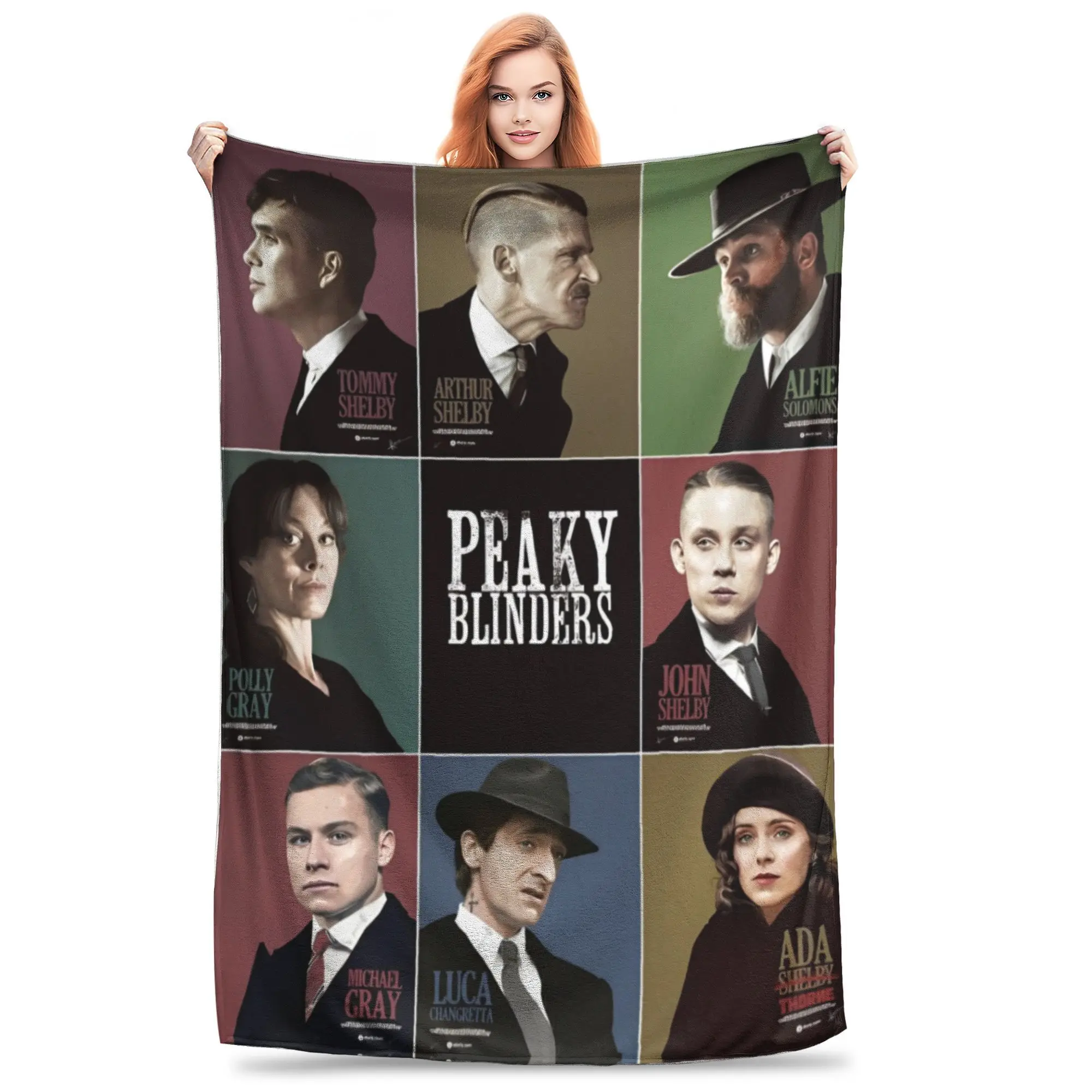 Фото Одеяло с персонажами P-Peaky, флисовое украшение, Tommy Shelby, сериал, дышащее теплое одеяло, одеяло для дивана, спальни №4