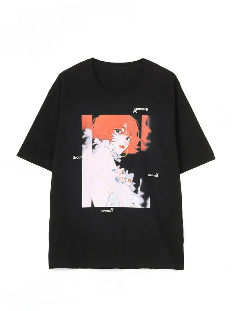 Футболка с японским аниме Yamamoto Yohji Harajuku, мужская и женская хлопковая футболка с коротким рукавом и круглым вырезом, летняя футболка с коротким рукавом