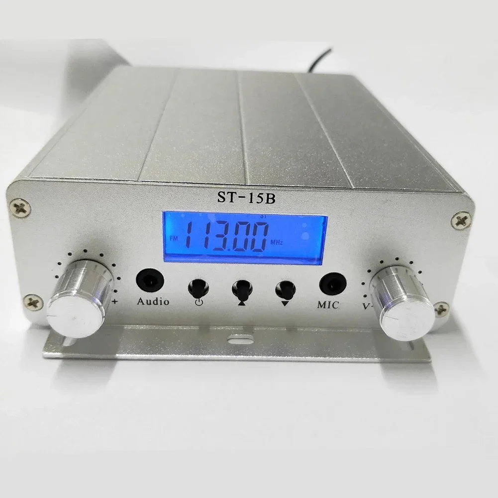 ST-15B 76-108 МГц 15 Вт PLL FM-передатчик для стереотрансляции, замена радио, ЖК-дисплей, TNC BNC, измерительный инструмент