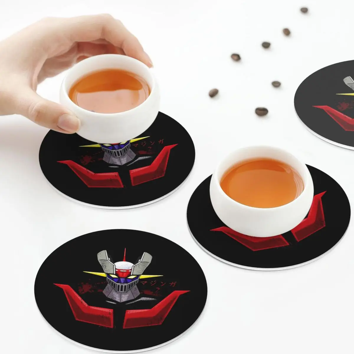 Mazinger Z Goldorak Actarus Grendizer Маска Подставки Кухонные салфетки Изоляционные коврики для чашек Кофейные коврики Посуда Подушечки Набор из 4 шт.