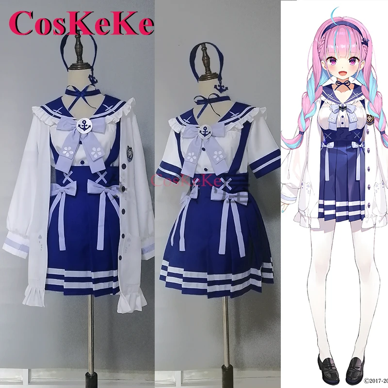 CosKeKe Minato Aqua аниме VTuber Hololive костюмы для косплея милая милая изящная униформа женская одежда для ролевых игр и вечеринок