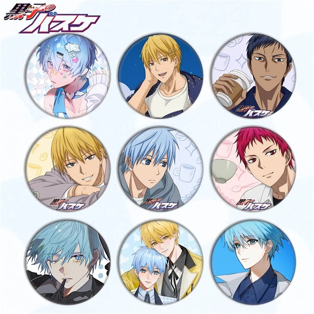 58mm Anime Kuroko's Basketball Tetsuya Hyuga Junpei Kiyoshi Teppei Cosplay COSTUME Badge Pin SPTE Tinplate Brooch﻿ Prop Gilf
