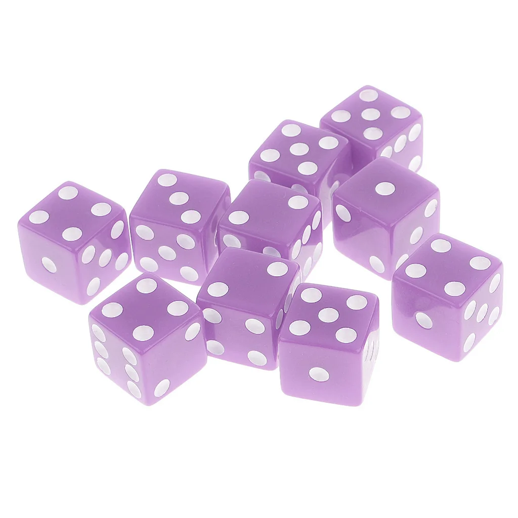 10 шт. шестисторонние D6-Многосторонние игрушки для настольных игр, ролевая игра