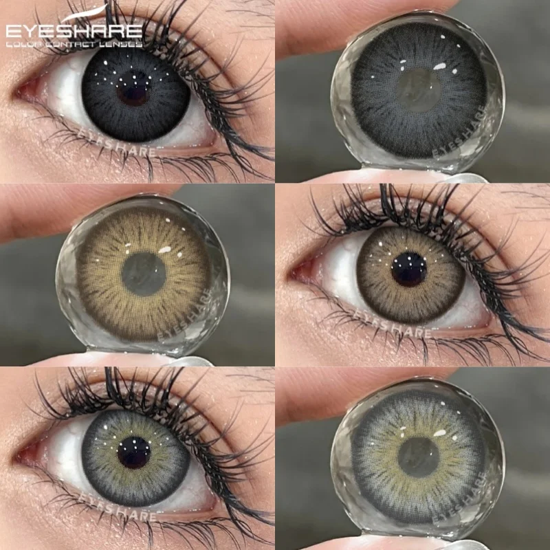 EYESHARE 1 пара цветных контактных линз для глаз, черные большие линзы, серые линзы для учеников, коричневые линзы, модные контактные линзы для глаз, ежегодно