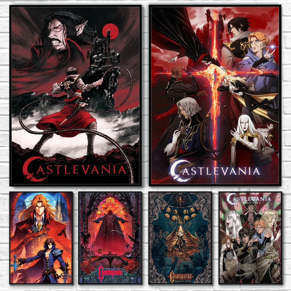 Анимационные игры C-Castlevania, постер, липкая стена, художественная печать, водонепроницаемый, для дома, гостиной, спальни, бара, эстетический декор