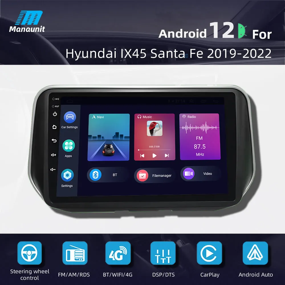 Автомагнитола для Hyundai IX45 Santa Fe, мультимедийный видеоплеер для Hyundai IX45, Santa Fe 2019, 2020, 2021, 2022, навигация, GPS, 2Din, 4G, DVD, стерео, головное устройство
