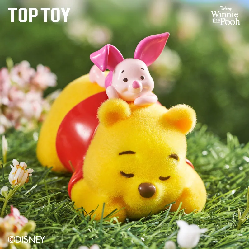 Toptoy слепая коробка Винни Пух загадочная фигурка-сюрприз Винни флокирующая кукла Пух счастливая повседневная серия подарки игрушка