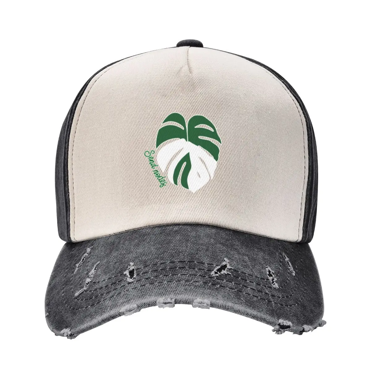 Бейсбольная кепка Send Nodes Monstera Albo Leaf, тактическая кепка из пенопласта, вечерняя шляпа, новая шляпа с капюшоном, роскошная женская и мужская кепка