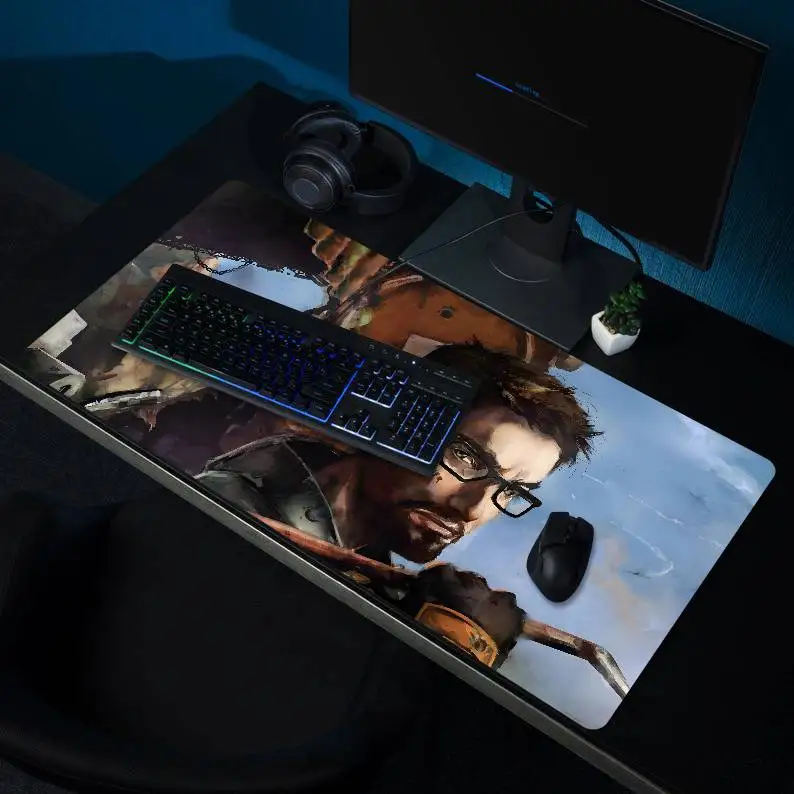 Коврик для мыши Game H-Half L-Life, большой игровой коврик для мыши, утолщенный коврик для компьютерной клавиатуры LockEdge, настольный коврик