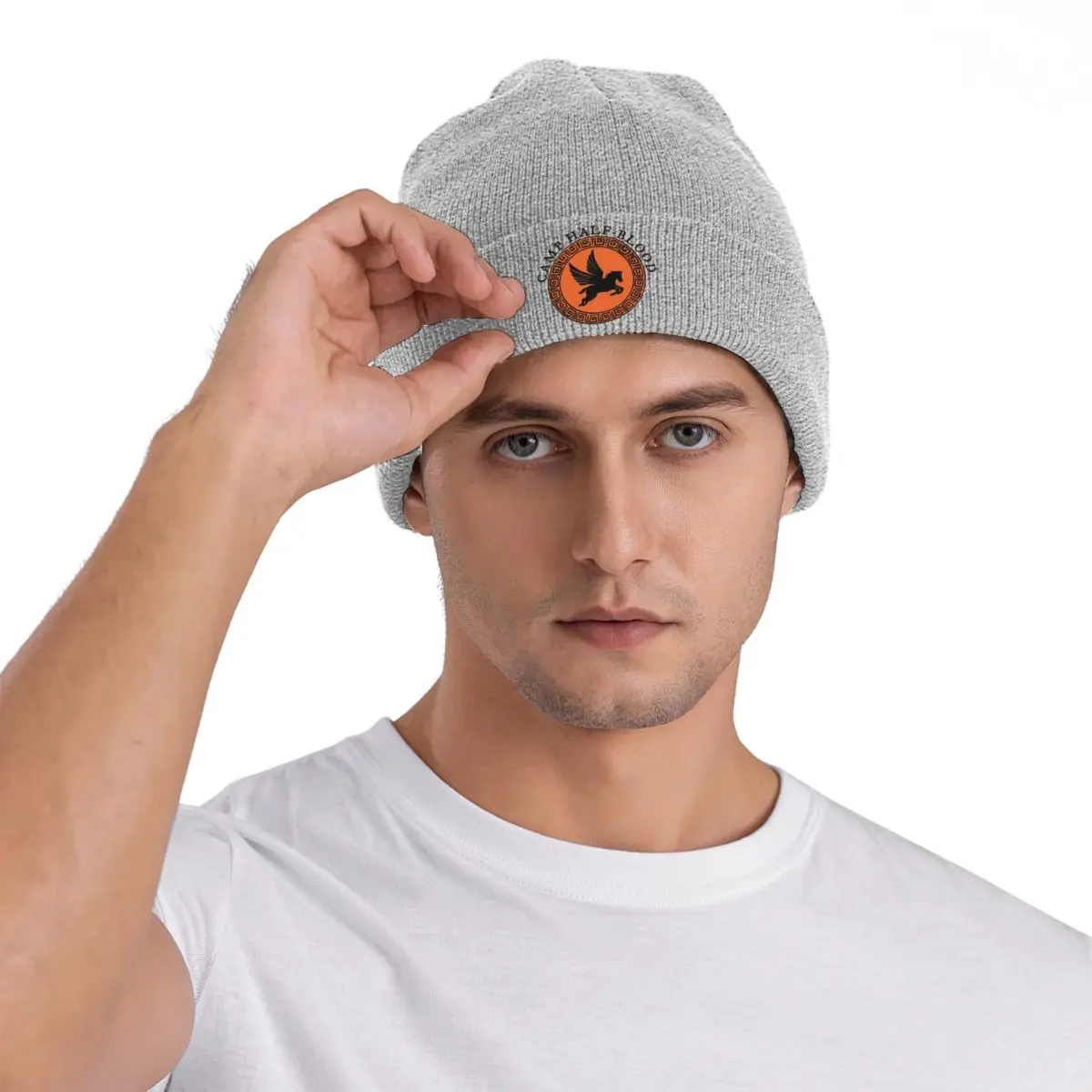 Фото Camp Half Blood Camp Half Blood Logo Активная теплая вязаная шапка Зимняя вязаная шапка Skullies Шапки в стиле хип-хоп для унисекс №4