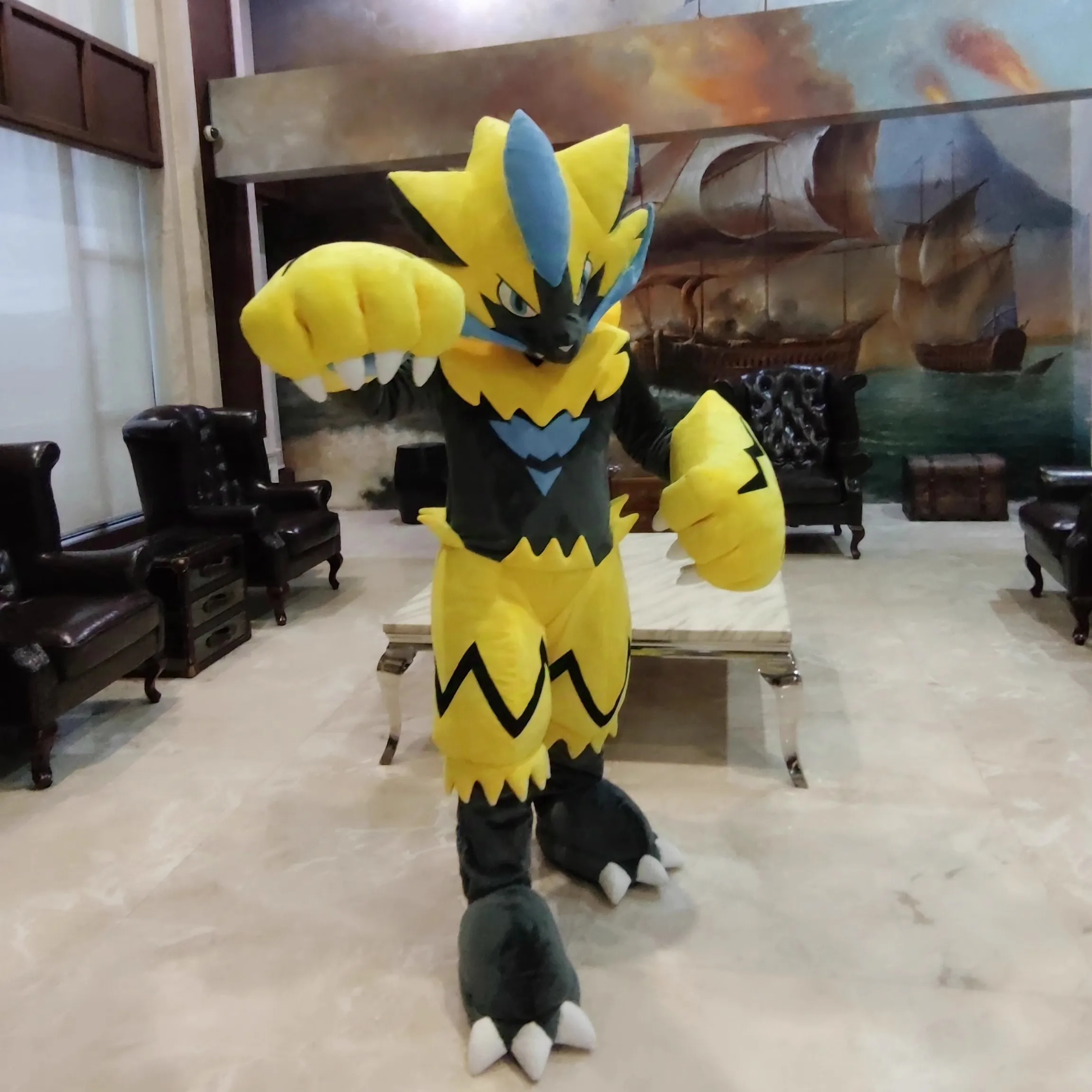 Новинка 2023 года, японская аниме-кукла Pokemon Zeraora, комплект одежды 180 см, плюшевая игрушка на заказ, индивидуальный дизайн, плюшевая игрушка-талисман
