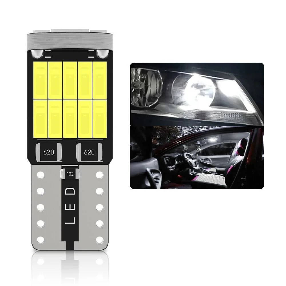 Фото 2-40 шт. T10 W5W светодиодная лампа CANBUS без ошибок 12 В 4014-26SMD 400LM 6500K Супер яркий белый салон автомобиля купольные двери карты огни багажника №2