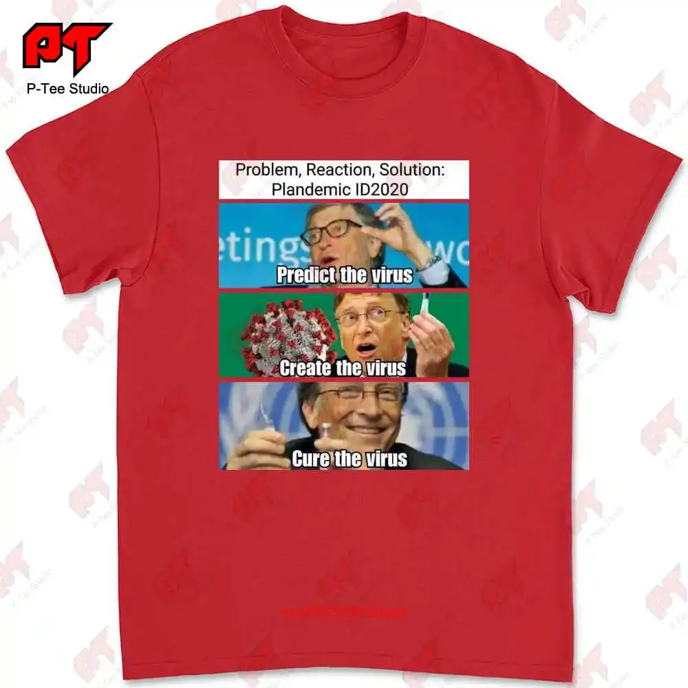 Фото Футболка Bill Gates Problem Reaction Solution Plandemic 17QR №4