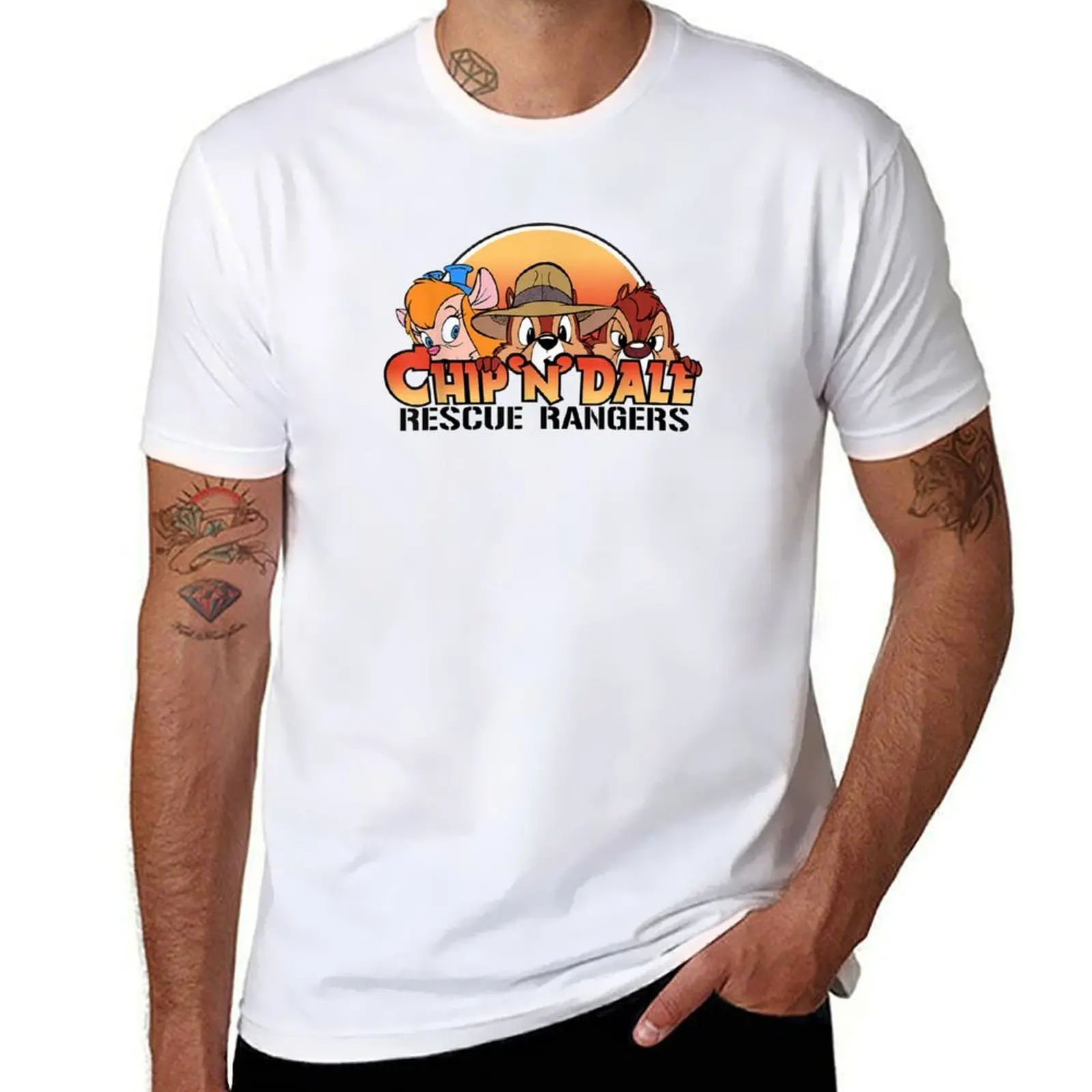 Футболка Rescue Ranger Comic Squad, мужская футболка, футболки с рисунком для мужчин, облегающая футболка
