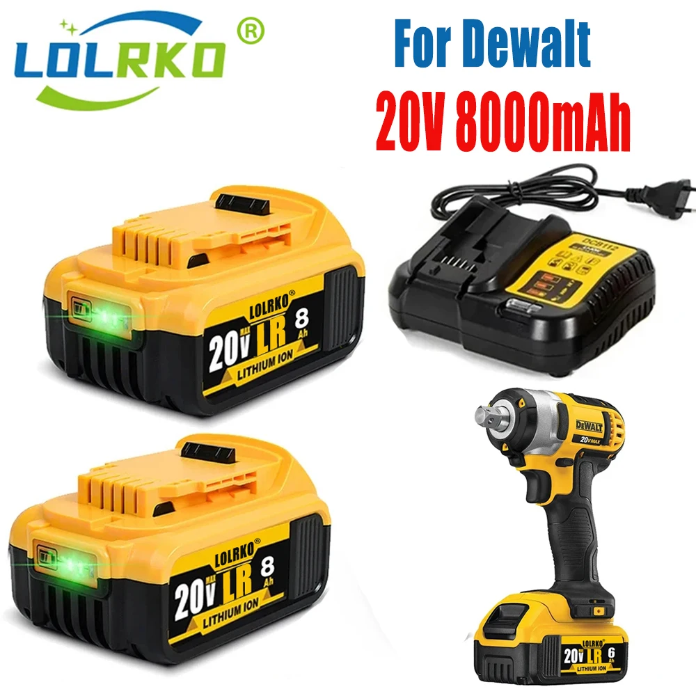Оригинальный литиевый сменный аккумулятор DCB200 20 в 8000 мАч для Dewalt 18 в DCB184 DCB200 DCB182 DCB180 DCB181 DCB182 DCB201 DCB206