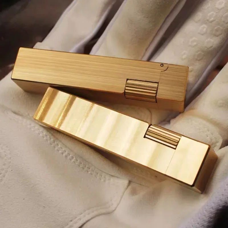 Креативная квадратная керосиновая Зажигалка из чистой меди, ретро-зажигалка с шлифовальным кругом, индивидуальная керосиновая зажигалка, мужской подарок