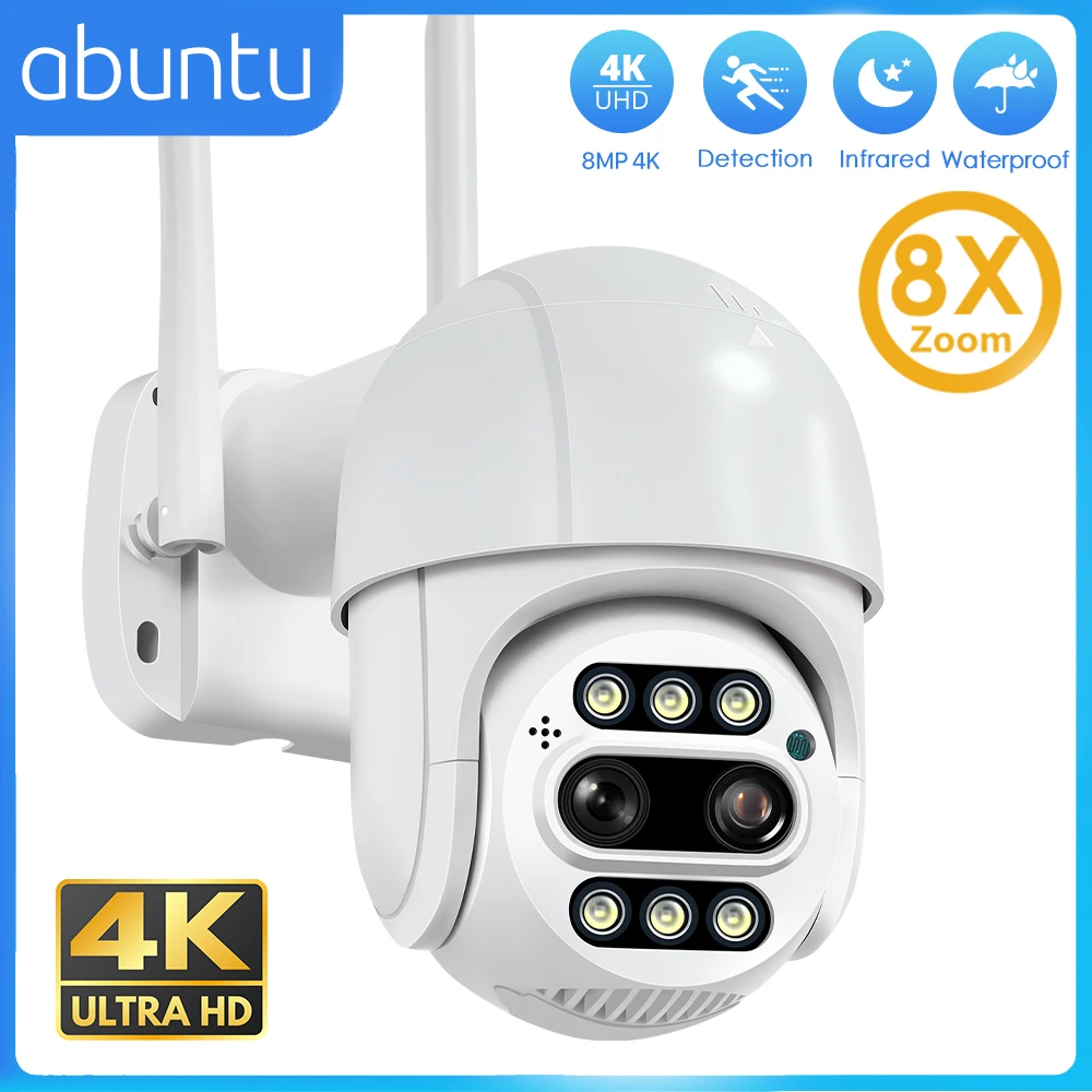 Уличная камера видеонаблюдения, 8 Мп, 4K, PTZ, Wi-Fi