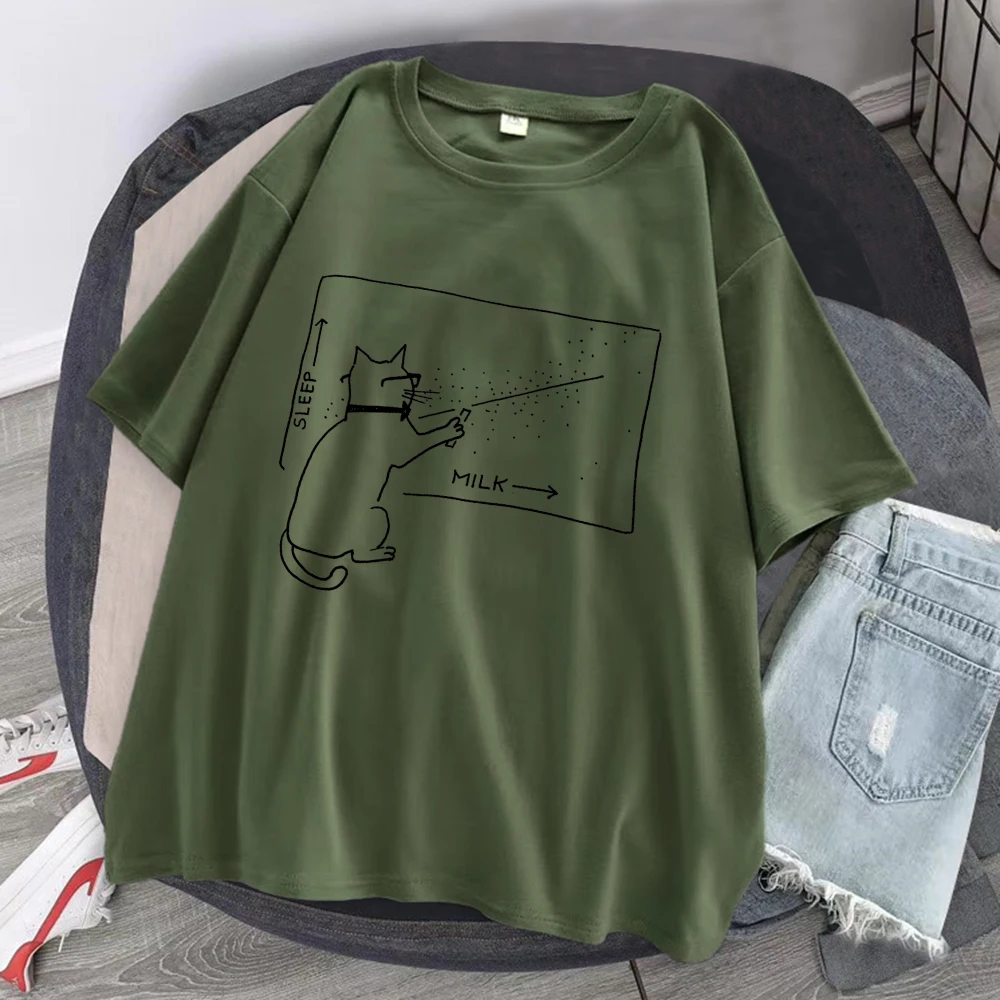 Футболка Class Cat Math Essential Formulas, мужская повседневная футболка большого размера, модная свободная мягкая футболка, качественные топы с узором для мужчин