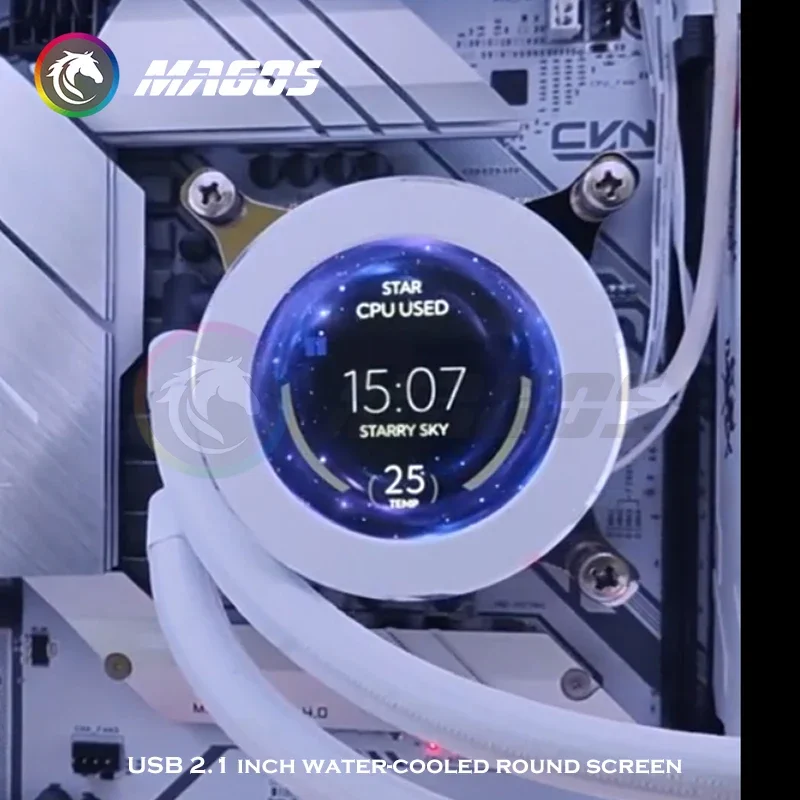 Фото 2,1-дюймовый монитор IPS для AIO CPU, водяной охладитель, черный/белый процессор, графический процессор, ОЗУ, SSD, мониторинг в реальном времени AIDA64 свободный привод №5