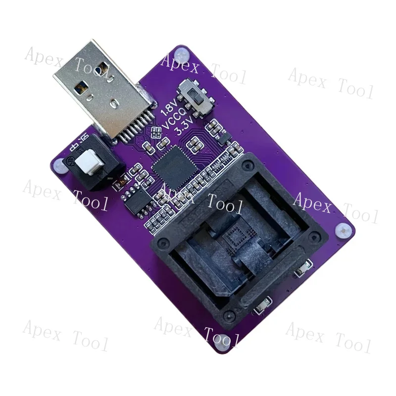 Розетка для записи EMMC153, преобразованная на изображение USB 3.0, чтение и запись, тестирование чипа EMMC BGA153, испытательная стойка GL3224