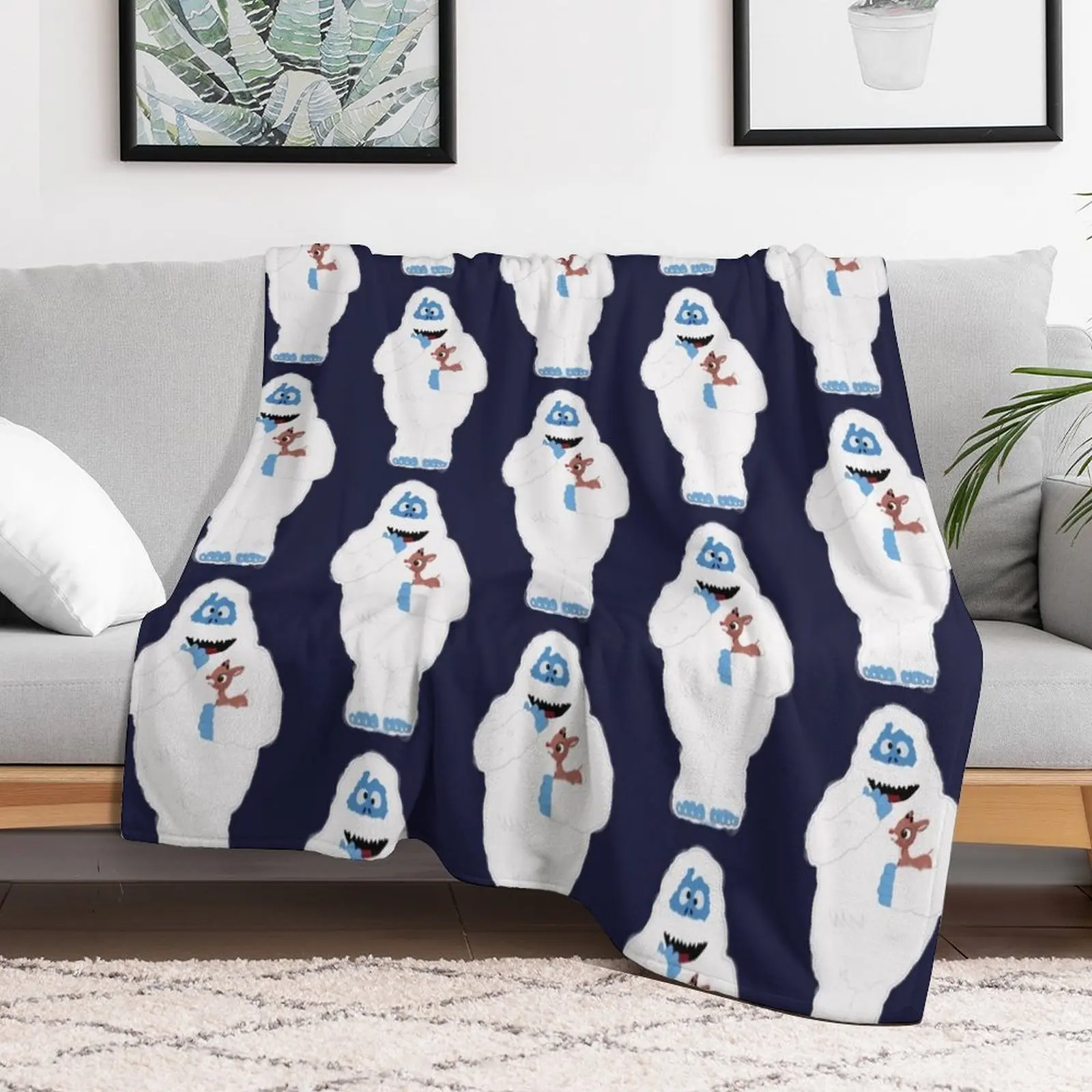 Классический рождественский смелый снеговик с Рудольфом? Одеяло GraphicLoveShop Декоративные многофункциональные одеяла для дивана
