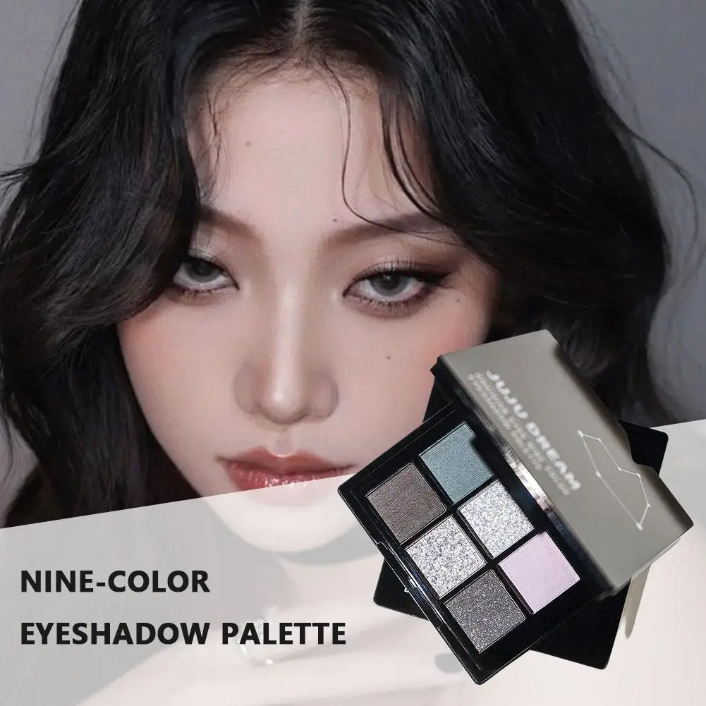 Фото 9-цветная пластина для теней для век Obsidian Star Smoky Makeup Eye Fashion Блестящая косметика для макияжа глаз для девочек Ascetic Dark Black S J0V3 №3