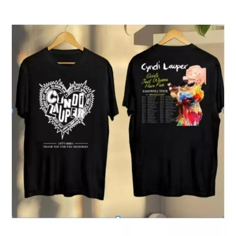 Футболка Cyndi Lauper Girl Just Wanna Have Fun Farewell Tour 2024 Мужская одежда