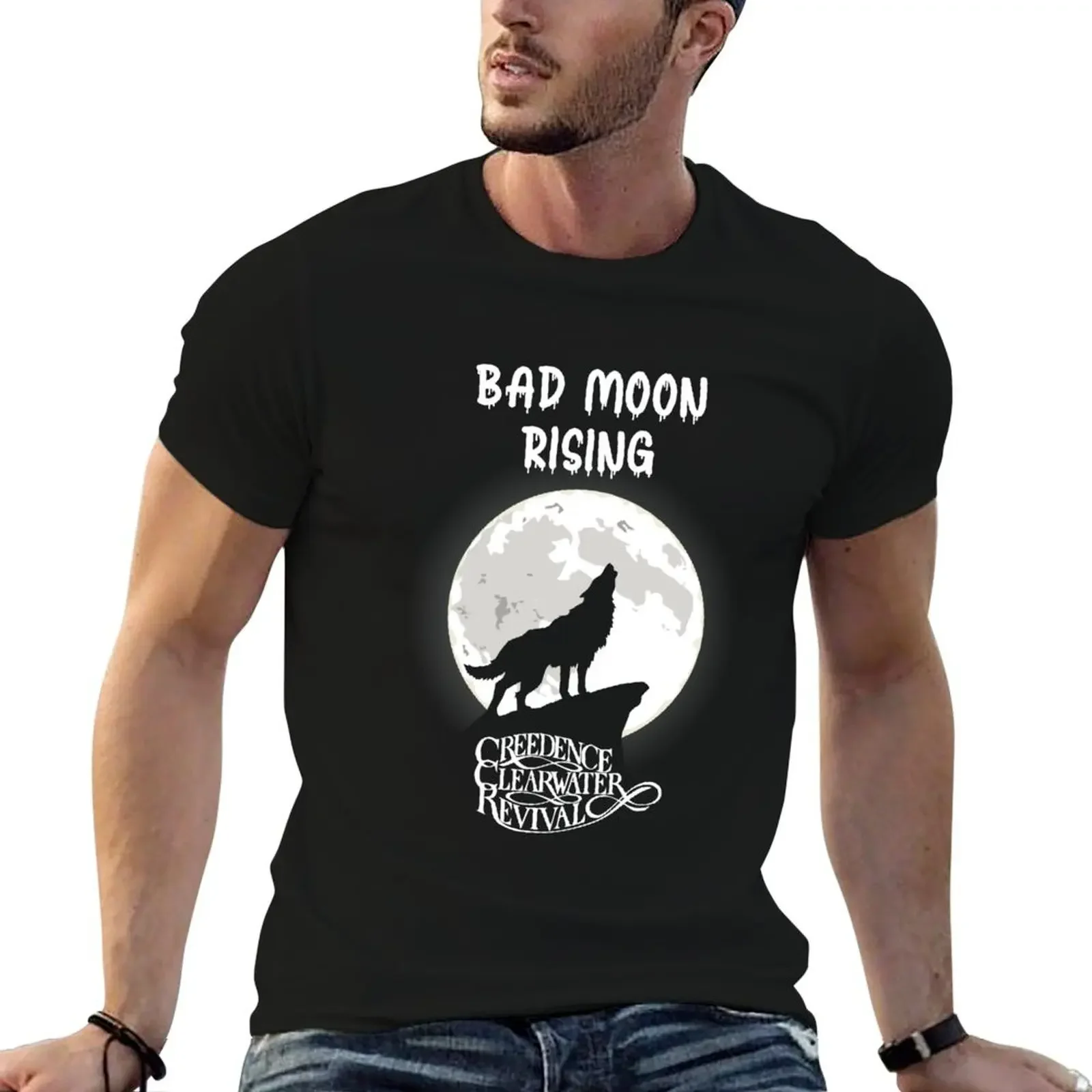 Bad Moon Rising-футболка Creedance Clearwater Revival, футболки для мальчиков, тренировочные рубашки с животным принтом для мужчин
