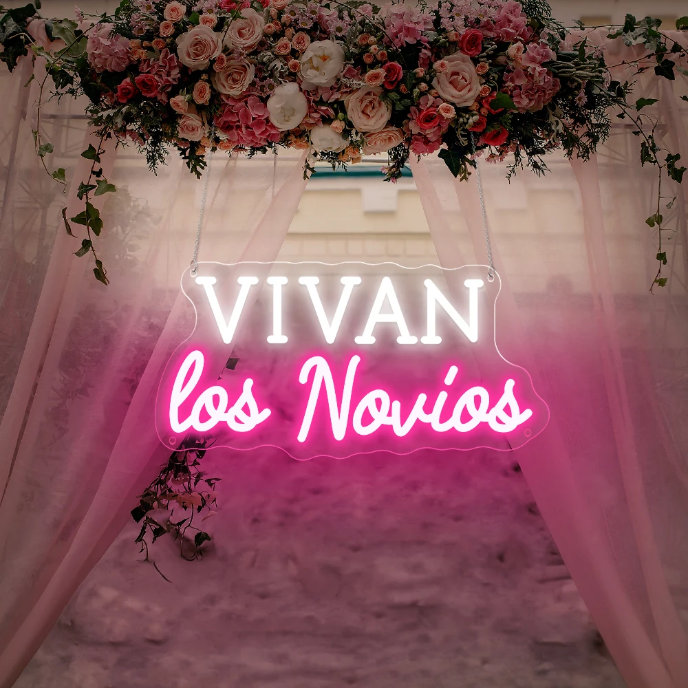 VIVAN Los Novios неоновая вывеска испанская свадьба светодиодная стена домашняя комната художественный декор неоновые огни вывески свадебное украшение спальни вывеска