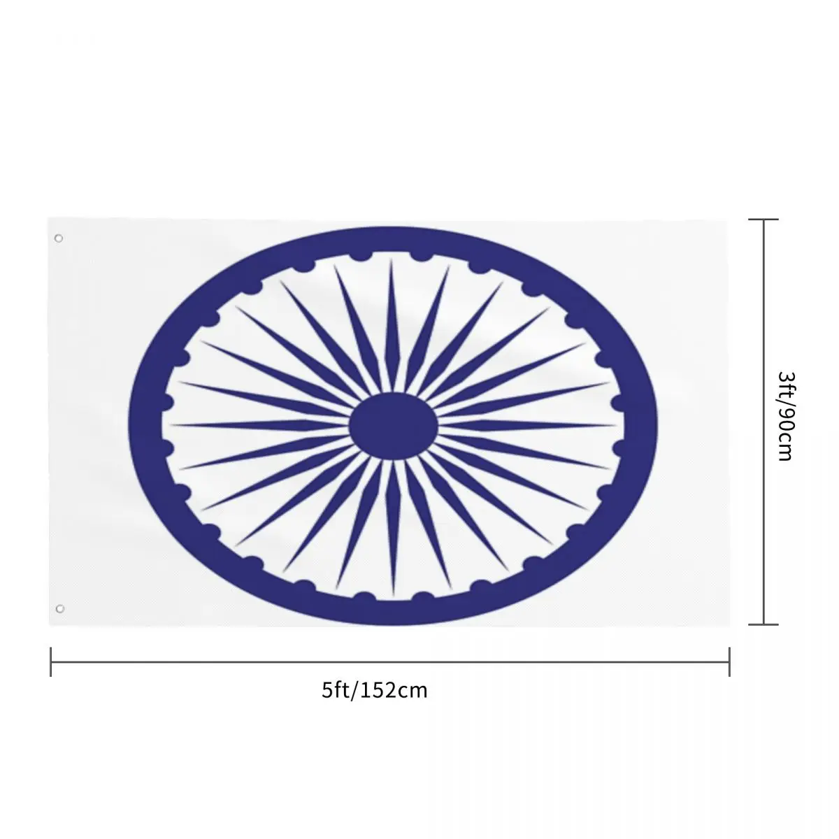 Фото Ashoka Chakra Односторонний печатный флаг №2