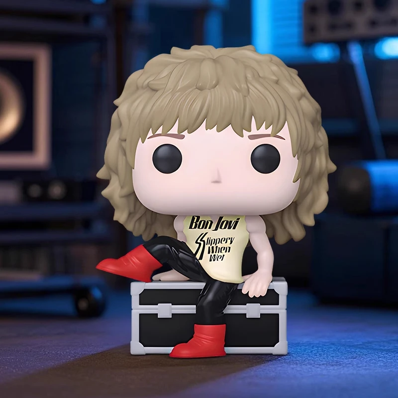 Подлинное издание FUNKO POP Jon Bon Jovi Band Обложка альбома Аниме Экшн Настольное украшение Орнамент Модель Игрушки Коллекционная модель