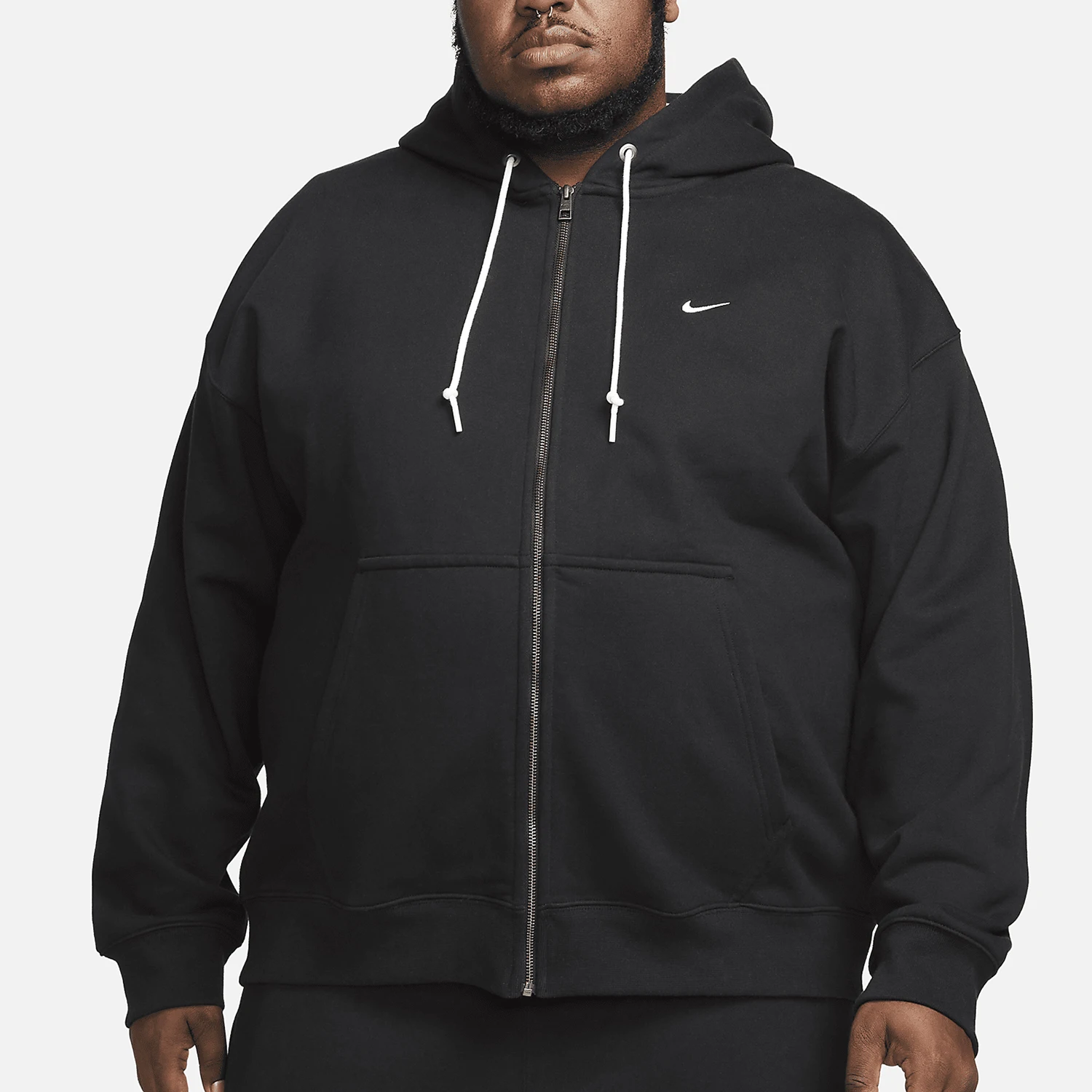 Оригинальная мужская свободная куртка с капюшоном и открытым передом Nike Solo Swoosh DR0403-010