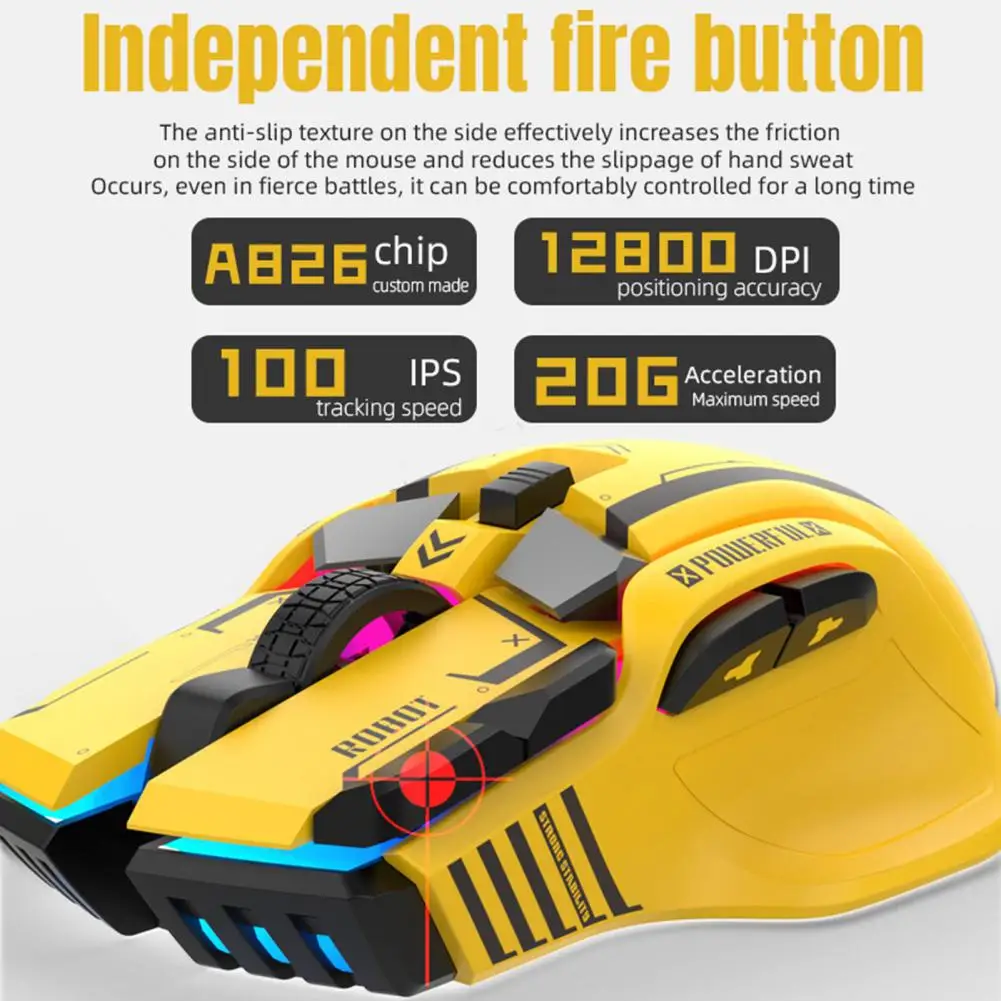 Профессиональная игровая мышь RGB с голосовым управлением, 10 клавиш, 12800DPI, 1000 Гц, IPS RGB, проводная мышь для ноутбука, ПК, LOL, FPS