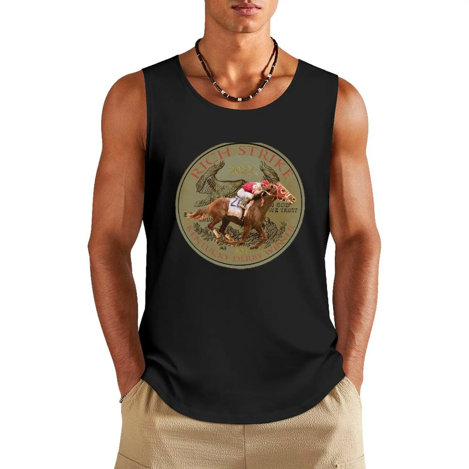 Rich Strike 2022, майка Kentucky Derby Winner, топ в стиле аниме, мужская спортивная футболка, майки для мужчин