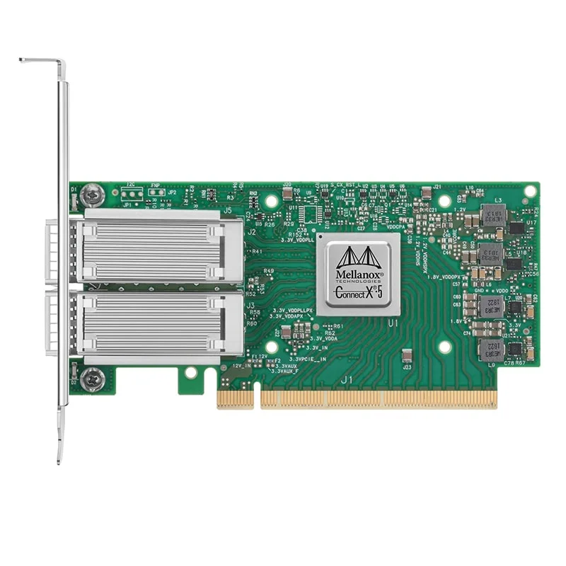 Карта сетевого интерфейса Mellanox MCX516A-CCAT ConnectX-5 EN, двухпортовый QSFP28 PCIe Gen 3.0 X16, высокий кронштейн