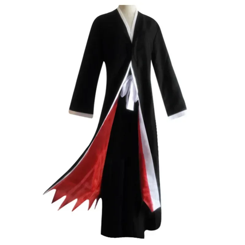 Фото Аниме Bleach Kurosaki Ichigo Косплей Костюм Кимоно Черный Плащ Брюки Униформа Хэллоуин Рождественская Одежда №3