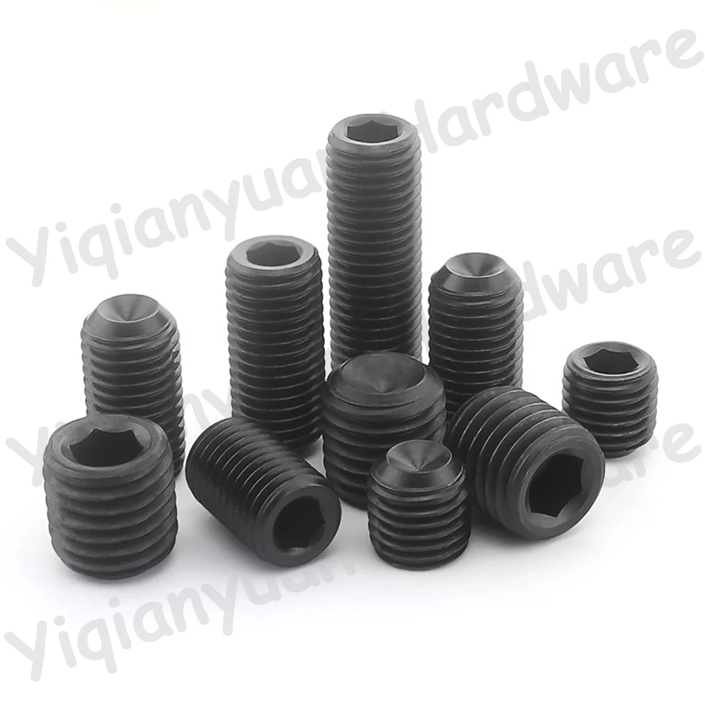 Фото Yiqianyuan 8 #-32 UNC резьба DIN916 класс 12,9 легированная сталь Шестигранная розетка установочные винты с крышкой безголовые шестигранные болты №3
