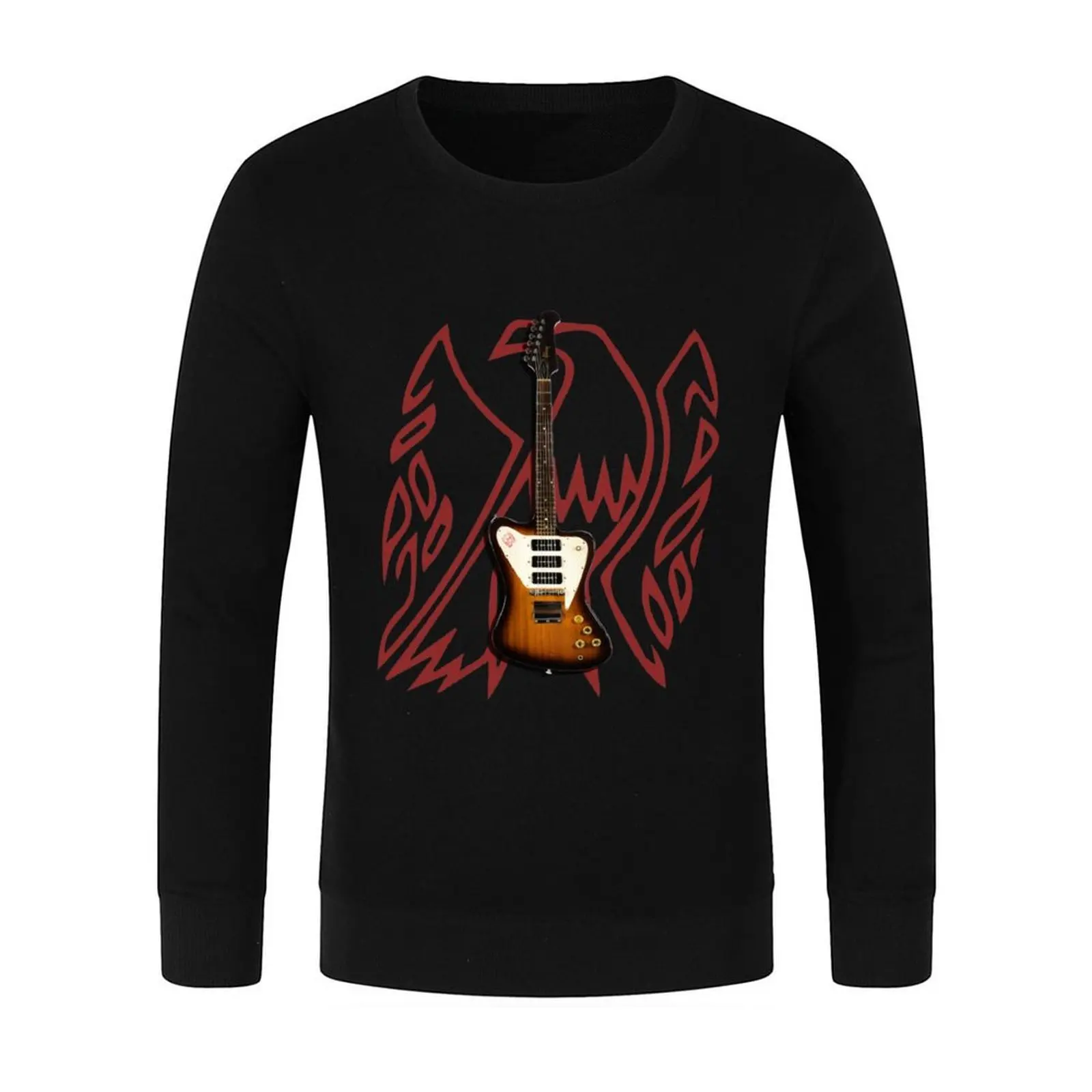Фото Классический пуловер с гитарой The Firebird, мужское пальто, осенняя одежда, мужская одежда, толстовка мужская №2