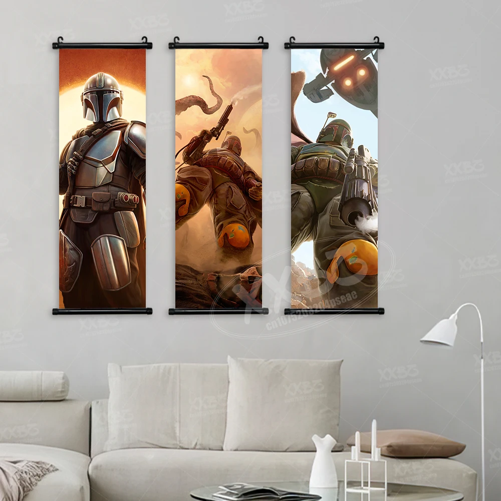 Фото Подвесная картина из комиксов Ahsoka Tano, постер из Звездных войн, настенное искусство Сабина Врен, картина из свитки Shin Hati, световой меч, украшение для дома №3