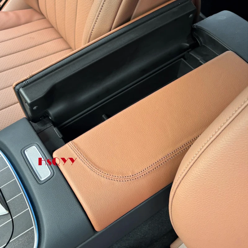 Для Mercedes Benz E Class W214 2024 2025 салон автомобиля, центральный подлокотник, консольный ящик, ящик для хранения, кожаная отделка, модификация