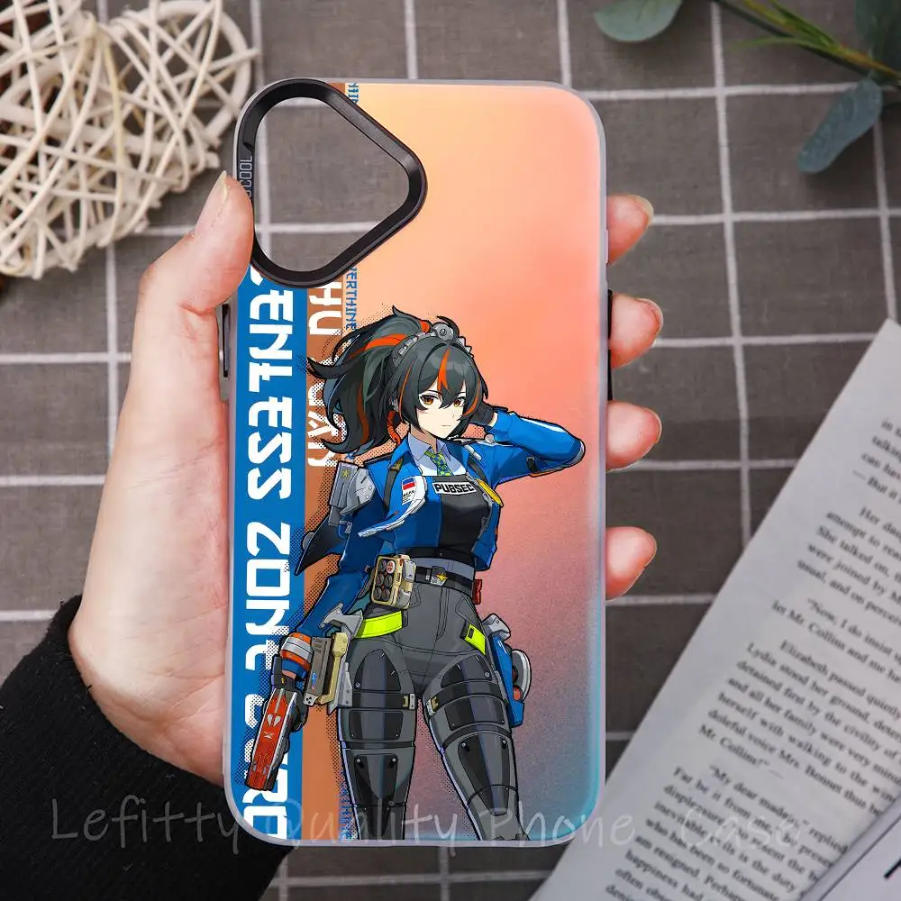 Чехол для телефона Zhu Yuan Soukaku Zzz для iPhone 16, 15, 14, 13, 12, 11 Pro Max, матовый, аура, многоцветный, с лазерным металлическим градиентом, принципиально (art.: 3920d142b8b75) - 3920d142b8b75