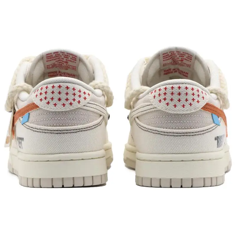 Фото [Невероятные мужские туфли для скейтборда с тыквой] Nike Dunk Low, мужские белые, бежевые, оранжевые №4