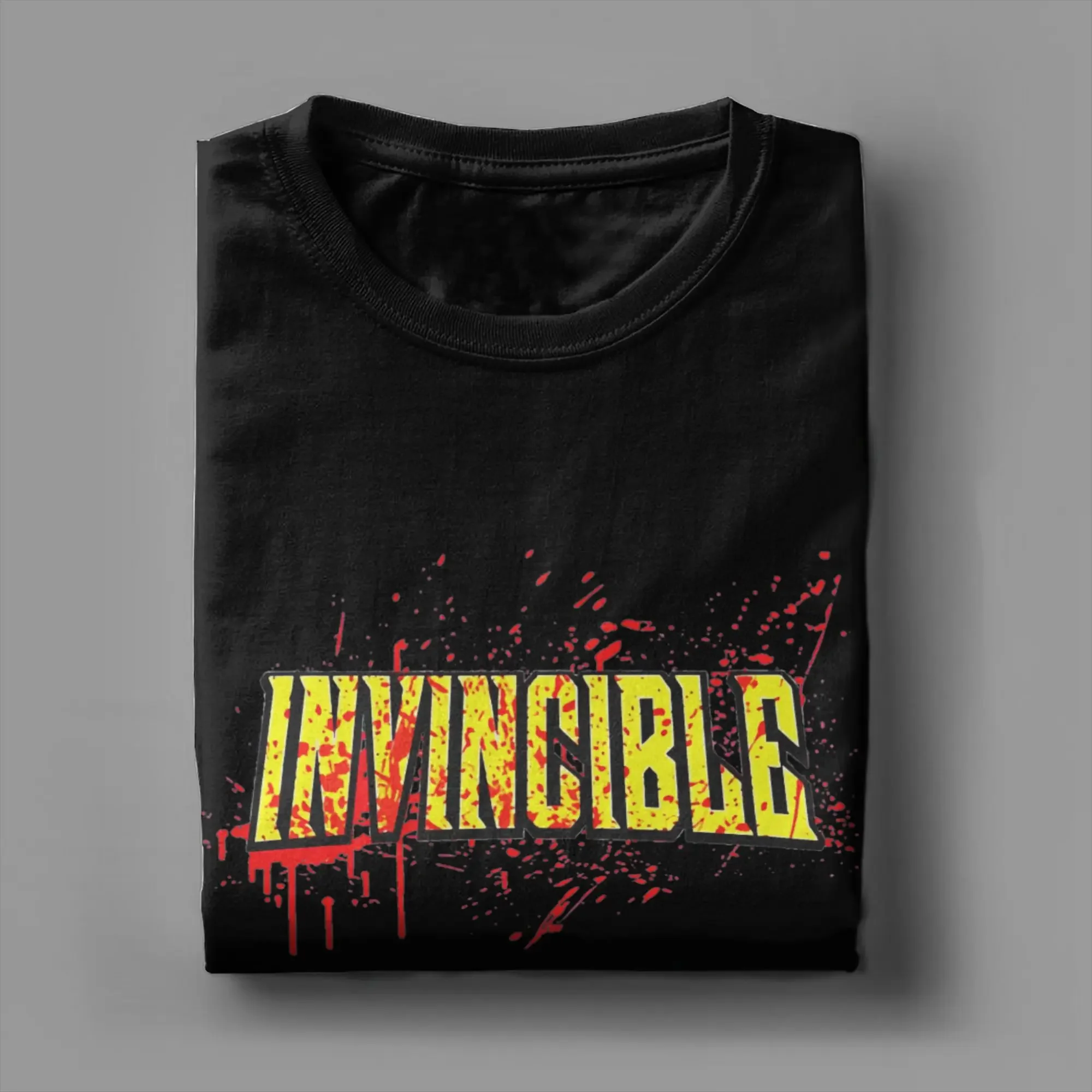 Фото Футболки с логотипом Invincible Blood Splat для мужчин и женщин, футболка из чистого хлопка с графическим принтом, топы в стиле аниме для взрослых, футболка №3