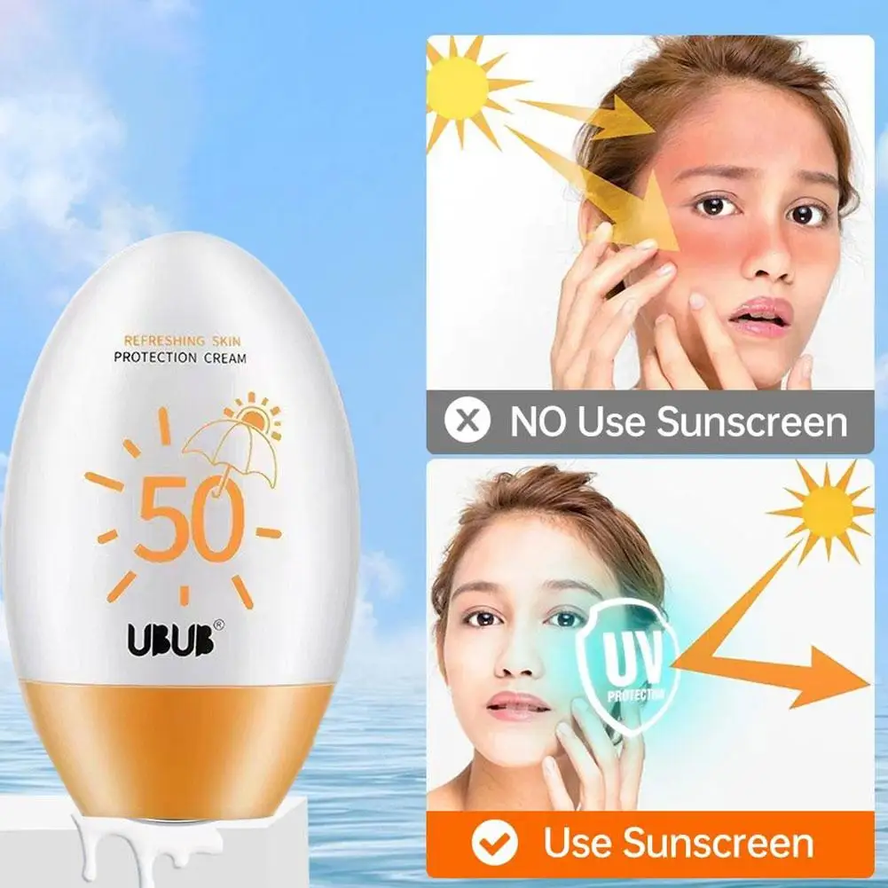 Солнцезащитный крем SPF50, отбеливающий изолирующий лосьон с защитой от УФ-лучей, стойкая Освежающая вода для лица, 50 мл, новый увлажняющий крем для ухода за кожей M4F6