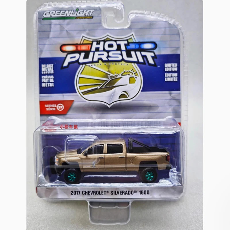 Фото Литой под давлением Greenlight масштаб 1:64 2017 Silverado 1500 Пикап Green Machine, модель автомобиля из сплава, классический сувенир для взрослых, подарок для хобби и игрушки №3