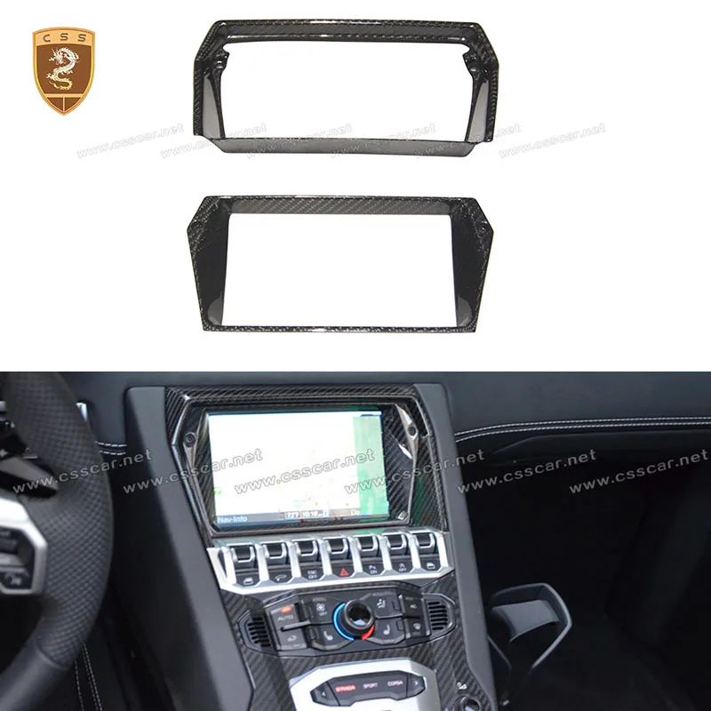 Для Lamborghini Aventador LP700 OEM сухое углеродное волокно приборная панель навигатор рамка крышка отделка экрана аксессуары для интерьера
