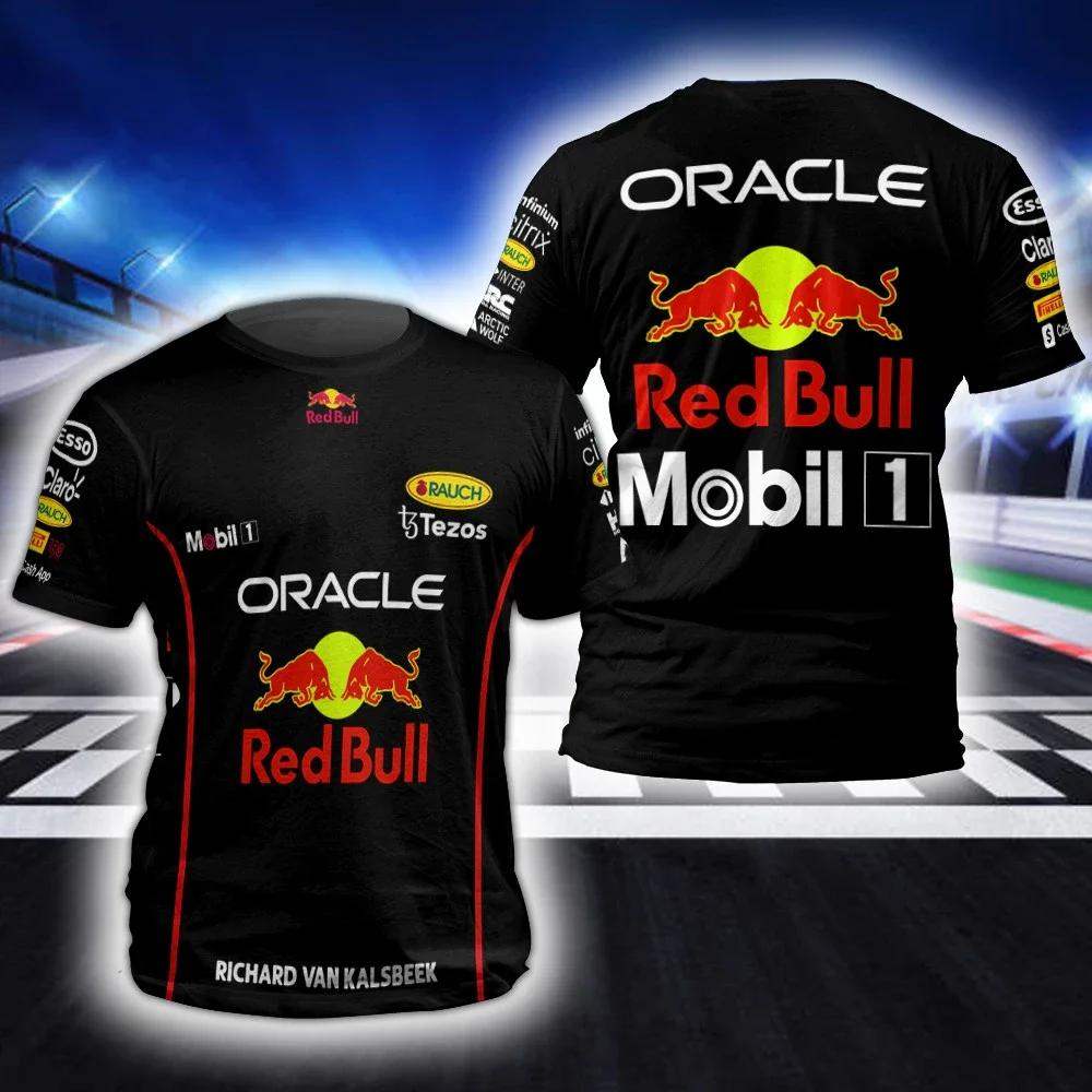 Летняя футболка Red Bull для экстремальных видов спорта, мужская гоночная футболка с 3D принтом Red Bull, спортивная мужская футболка, одежда Red Bull