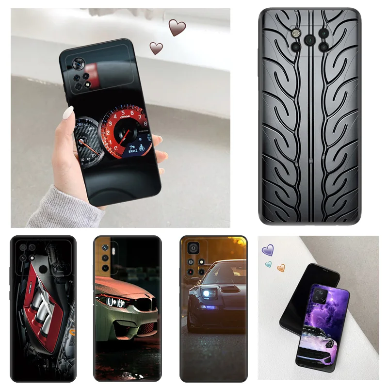 Противоударный мягкий чехол для телефона Xiaomi Poco x5 5G x4 x3 pro f1 f3 gt f4 f5 m5 m4 m3 c40 c50 c51, модный GTR супер Чехол для автомобиля