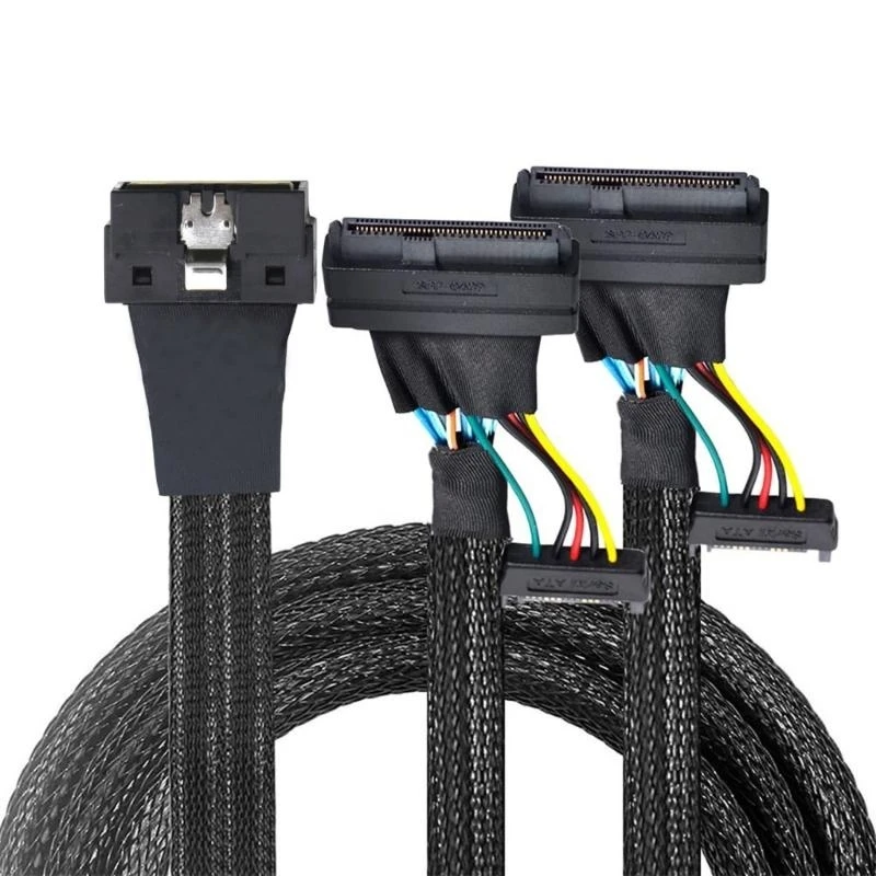 NVME PCIE SSDS CABLE SFF-8654 8I до 2X SFF-8639 Адаптер кабеля NVME 24 Гбит / с .H05A
