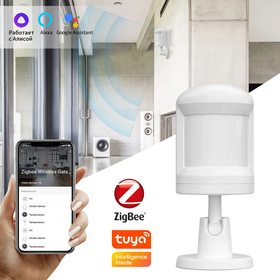 Смарт-датчик движения Tuya Zigbee, детектор движения с дистанционным управлением, для Alexa и Google
